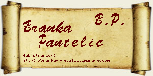 Branka Pantelić vizit kartica